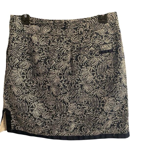 Vineyard Vines Paisley Pineapple Navy Mini Skort Shorts Inside Womens Size 4 - Picture 2 of 13
